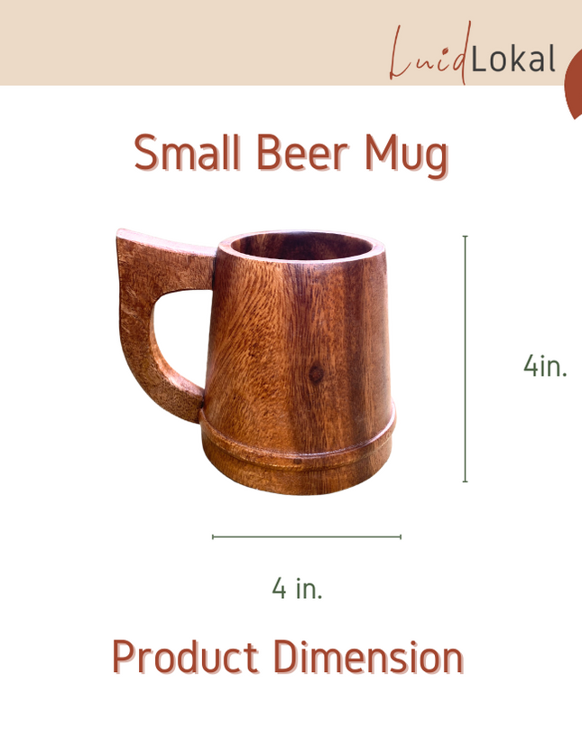 Luid Lokal  Mugs Beer Tankard Straight Coffee Choco Latte Acacia Wood