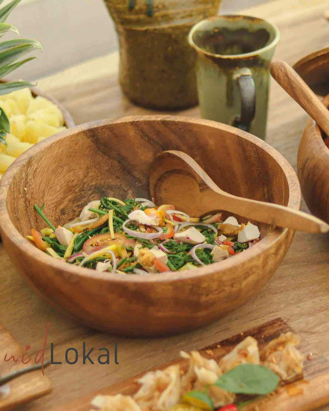 Luid Lokal  Big Serving Bowl Salad Fruits Acacia Wood