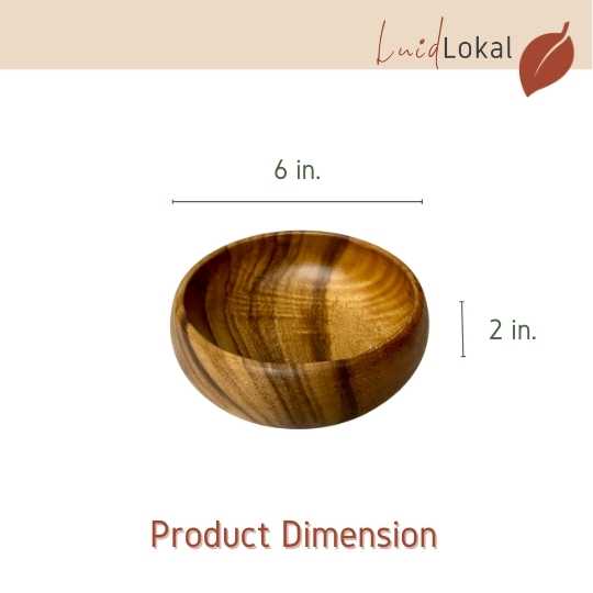 Luid Lokal Calabash Bowls Salad Snack Dish Server Acacia Wood