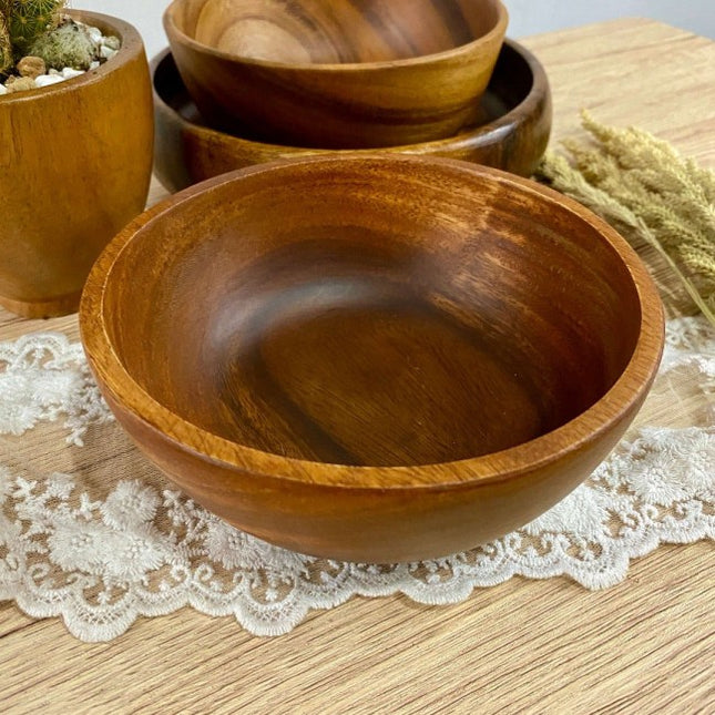 Luid Lokal Soup Smoothie Salad and Snack Serving Bowl Acacia Wood