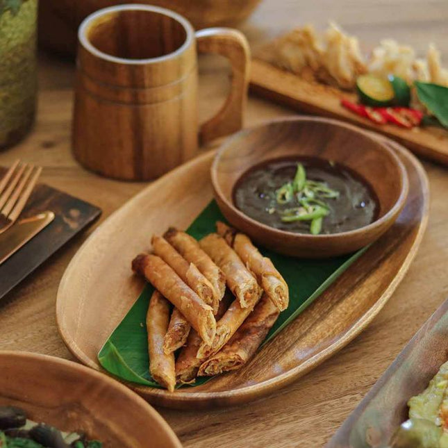 Luid Lokal Oval Serving Platter Appetizer Acacia Wood