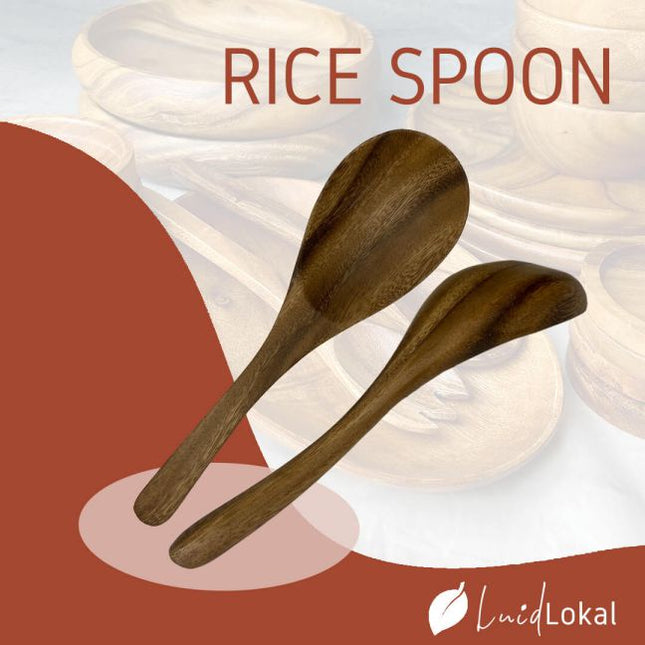 Luid Lokal Rice Serving Spoon Scooper Acacia Wood