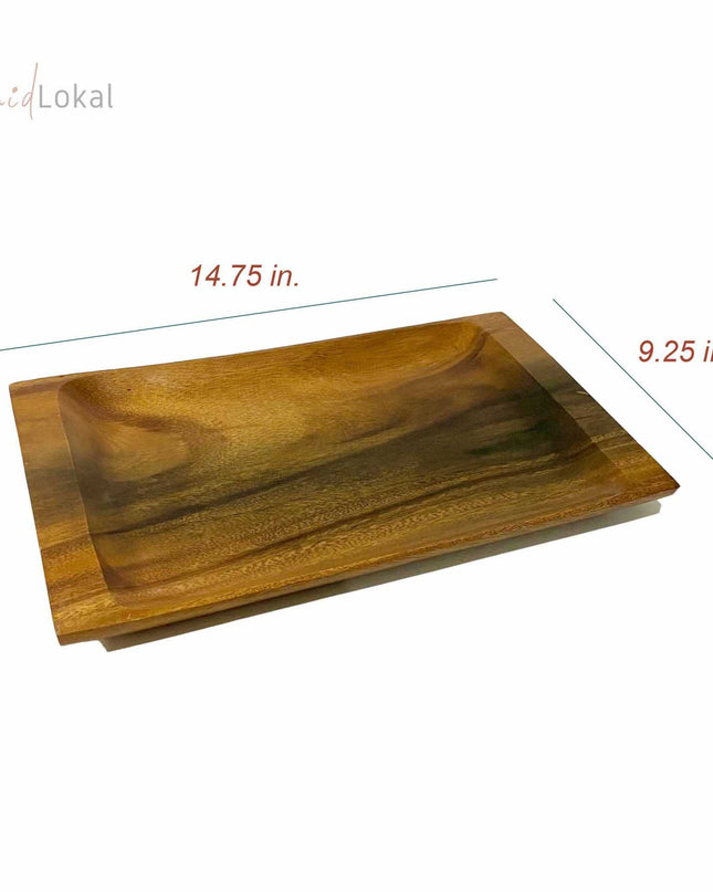 Luid Lokal Rectangle Tray Serving Platter Tea Coffee Table Dessert Tray Acacia Wood