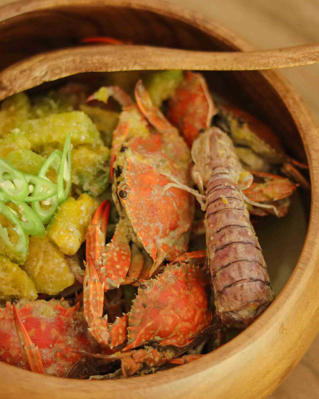 Luid Lokal Rice Salad Calabash Bowl Salad Soup Server Acacia Wood