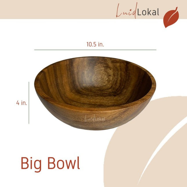 Luid Lokal  Big Serving Bowl Salad Fruits Acacia Wood