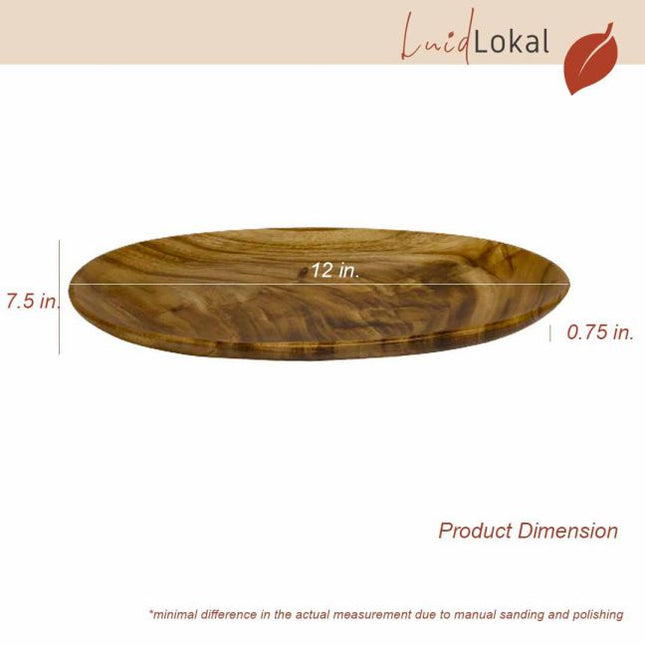 Luid Lokal Oval Serving Platter Appetizer Acacia Wood
