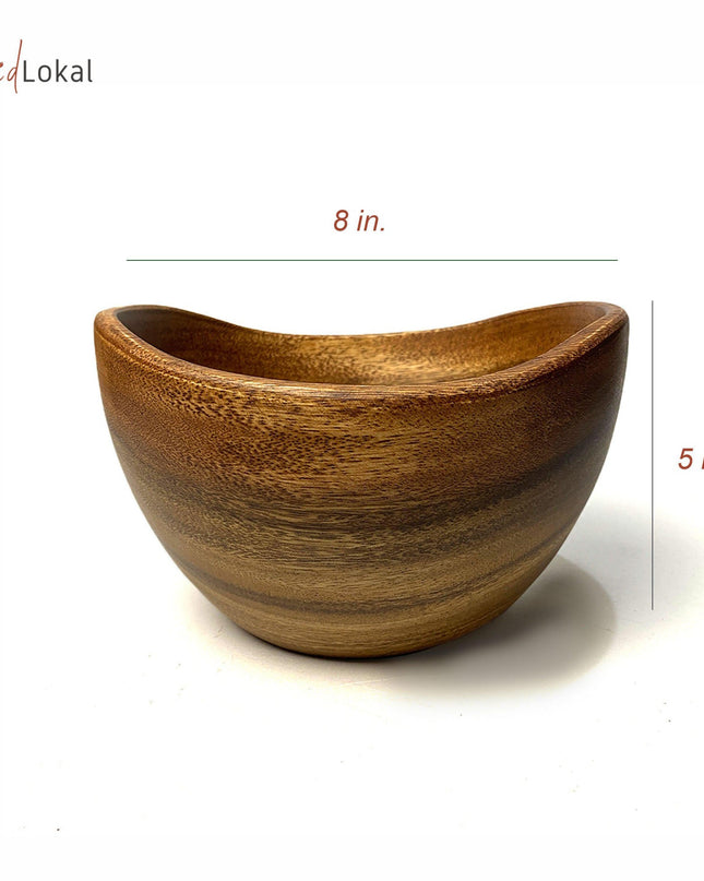 Luid Lokal Salad Mixing Bowl Large Wave Rim Bowl Acacia Wood