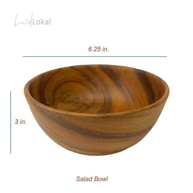 Luid Lokal Soup Smoothie Salad and Snack Serving Bowl Acacia Wood