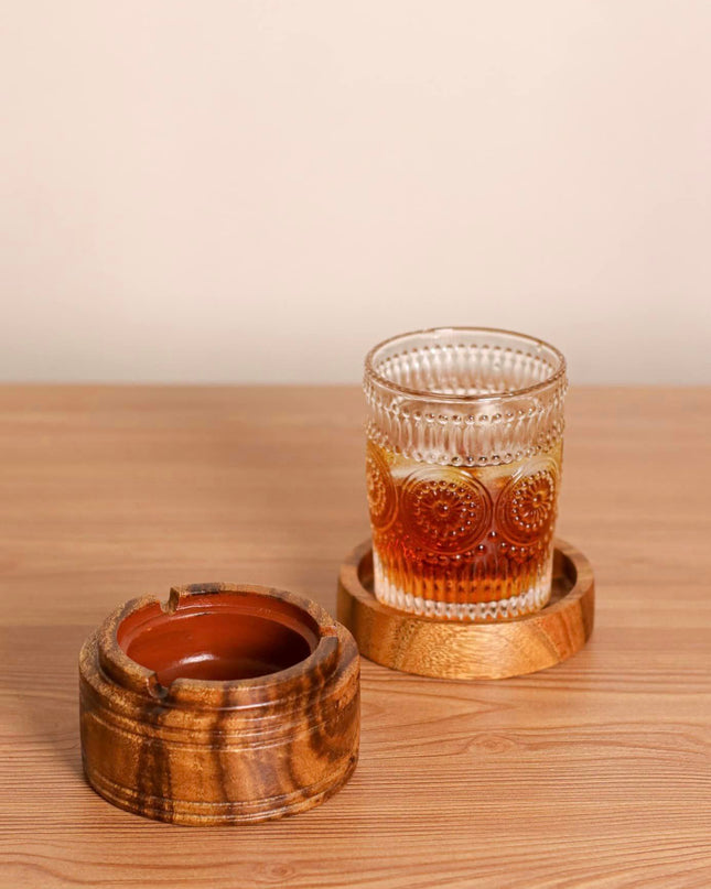 LUID LOKAL ASHTRAY WITH COVER COASTER CARVING PHILIPPINES SOUVENIR WINDPROOFED AESTHETIC ACACIA WOOD