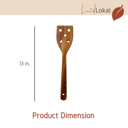 Luid Lokal  Slotted Kitchen Turner Spatula Acacia Wood