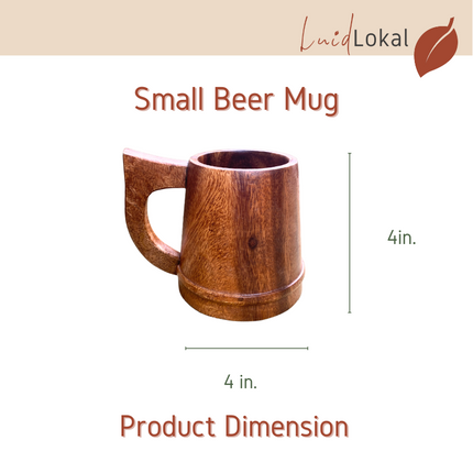 Luid Lokal  Mugs Beer Tankard Straight Coffee Choco Latte Acacia Wood