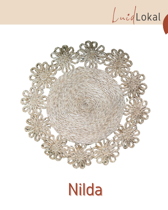 LUID LOKAL PLACEMAT CHARGER BRAIDED WOVEN ROPE NATURAL ABACA