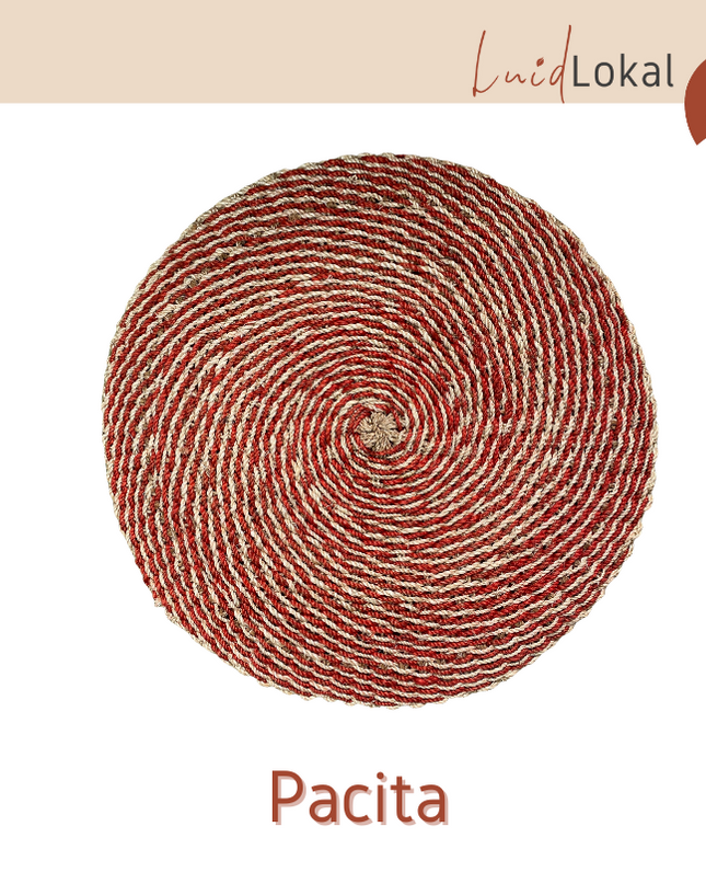 LUID LOKAL PLACEMAT CHARGER BRAIDED WOVEN ROPE NATURAL ABACA