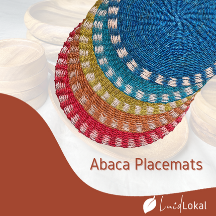 LUID LOKAL PLACEMAT RAINBOW PRIDE COLLECTION CHARGER  BRAIDED WOVEN ROPE NATURAL ABACA
