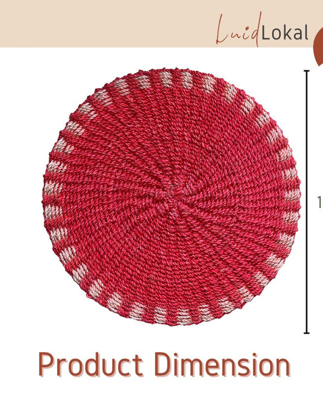 LUID LOKAL PLACEMAT RAINBOW PRIDE COLLECTION CHARGER  BRAIDED WOVEN ROPE NATURAL ABACA