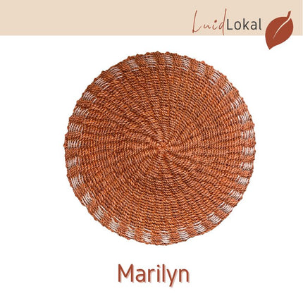 LUID LOKAL PLACEMAT RAINBOW PRIDE COLLECTION CHARGER  BRAIDED WOVEN ROPE NATURAL ABACA