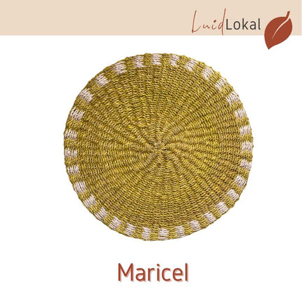 LUID LOKAL PLACEMAT RAINBOW PRIDE COLLECTION CHARGER  BRAIDED WOVEN ROPE NATURAL ABACA