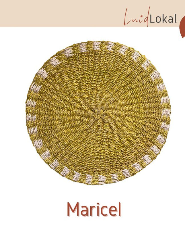 LUID LOKAL PLACEMAT RAINBOW PRIDE COLLECTION CHARGER  BRAIDED WOVEN ROPE NATURAL ABACA