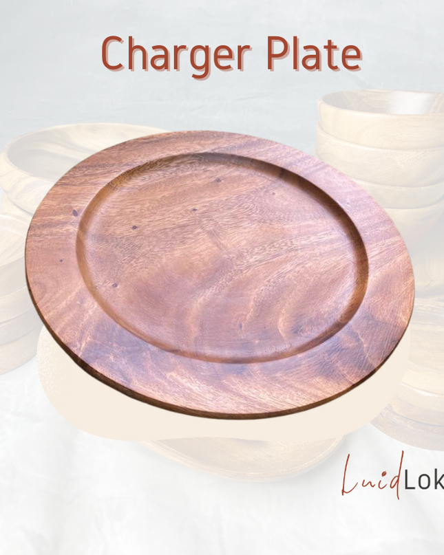 LUID LOKAL CHARGER PLATE PARTY DINING DECOR ELEGANT RUSTIC TABLESCAPE ACACIA WOOD