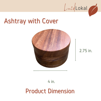 LUID LOKAL ASHTRAY WITH COVER COASTER CARVING PHILIPPINES SOUVENIR WINDPROOFED AESTHETIC ACACIA WOOD