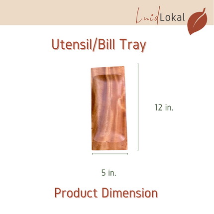 LUID LOKAL CHANGE TIP BILL RECEIPT CREDIT CARD TRAY UTENSILS BARBECUE BBQ TRAY RESTAURANT ACACIA WOOD