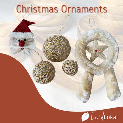 LUID LOKAL CHRISTMAS TREE HANGING ORNAMENTS DECORATION PASKO LANTERN PAROL LOCAL ITEMS ABACA ACACIA WOOD