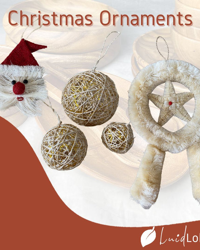 LUID LOKAL CHRISTMAS TREE HANGING ORNAMENTS DECORATION PASKO LANTERN PAROL LOCAL ITEMS ABACA ACACIA WOOD