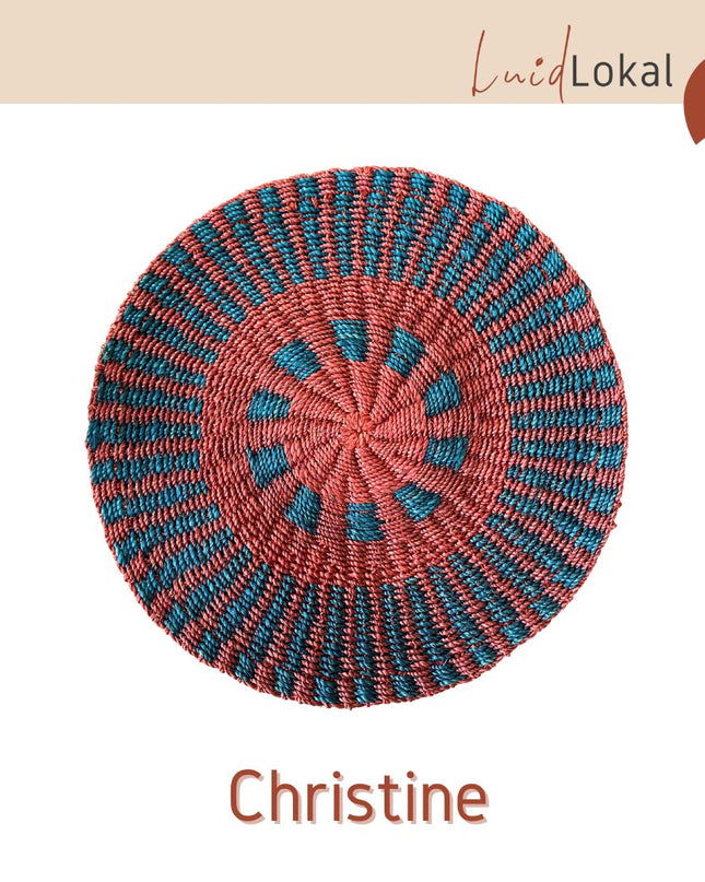LUID LOKAL CHRISTMAS NEW YEAR PLACEMAT CHARGER BRAIDED WOVEN ROPE NATURAL ABACA