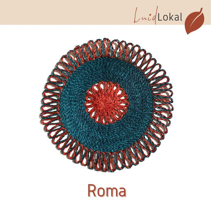LUID LOKAL CHRISTMAS NEW YEAR PLACEMAT CHARGER BRAIDED WOVEN ROPE NATURAL ABACA