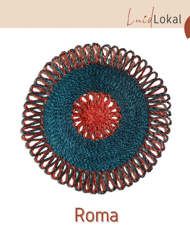 LUID LOKAL CHRISTMAS NEW YEAR PLACEMAT CHARGER BRAIDED WOVEN ROPE NATURAL ABACA