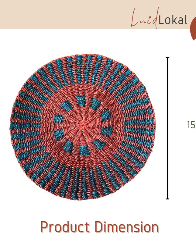 LUID LOKAL CHRISTMAS NEW YEAR PLACEMAT CHARGER BRAIDED WOVEN ROPE NATURAL ABACA