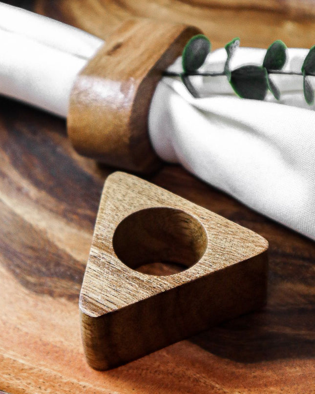 LUID LOKAL NAPKIN RINGS BUCKLE TABLE SETTING HOLIDAYS TABLESCAPE DECORATION ACACIA WOOD RAFFIA