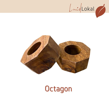 LUID LOKAL NAPKIN RINGS BUCKLE TABLE SETTING HOLIDAYS TABLESCAPE DECORATION ACACIA WOOD RAFFIA