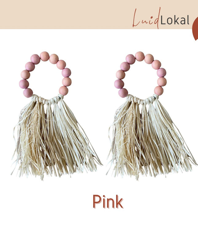 LUID LOKAL NAPKIN RINGS BUCKLE TABLE SETTING HOLIDAYS TABLESCAPE DECORATION ACACIA WOOD RAFFIA