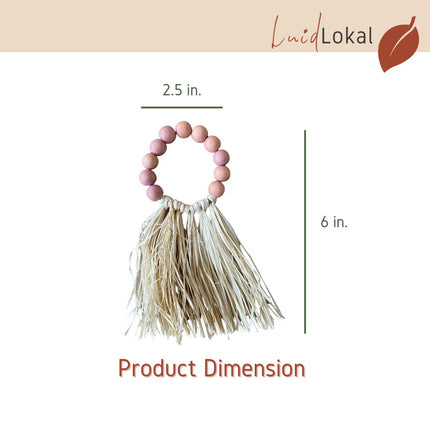 LUID LOKAL NAPKIN RINGS BUCKLE TABLE SETTING HOLIDAYS TABLESCAPE DECORATION ACACIA WOOD RAFFIA