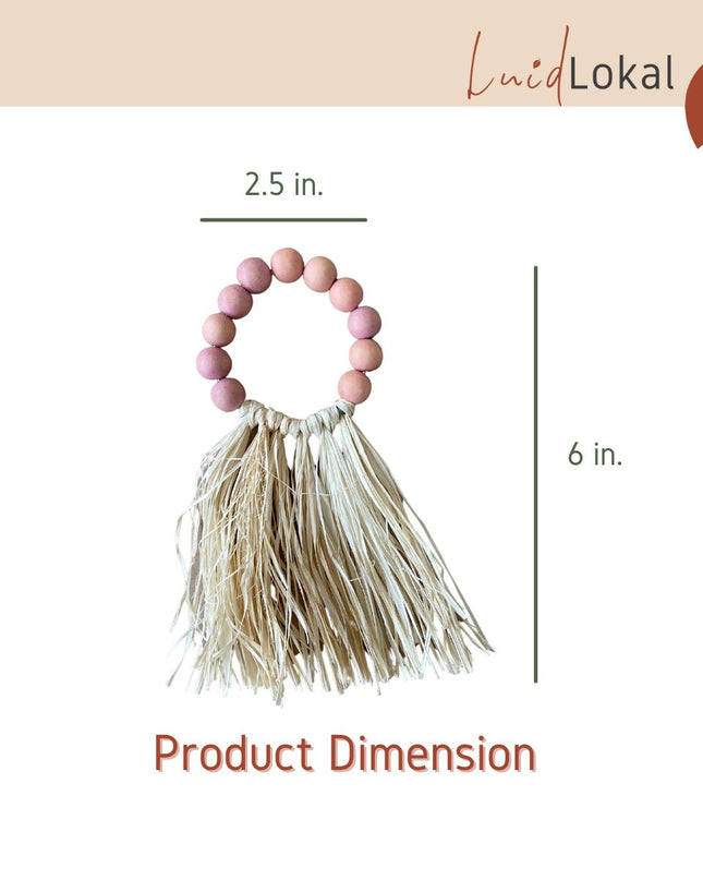 LUID LOKAL NAPKIN RINGS BUCKLE TABLE SETTING HOLIDAYS TABLESCAPE DECORATION ACACIA WOOD RAFFIA