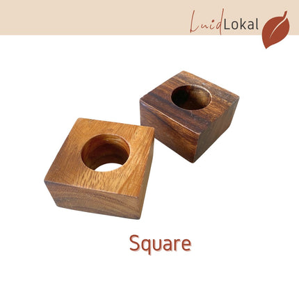 LUID LOKAL NAPKIN RINGS BUCKLE TABLE SETTING HOLIDAYS TABLESCAPE DECORATION ACACIA WOOD RAFFIA