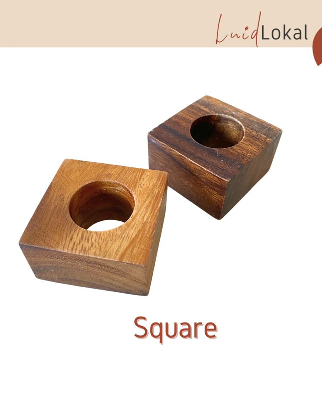 LUID LOKAL NAPKIN RINGS BUCKLE TABLE SETTING HOLIDAYS TABLESCAPE DECORATION ACACIA WOOD RAFFIA