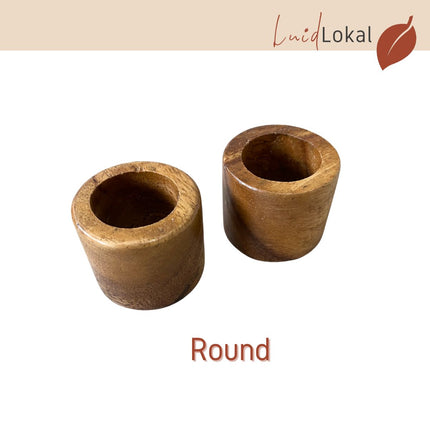 LUID LOKAL NAPKIN RINGS BUCKLE TABLE SETTING HOLIDAYS TABLESCAPE DECORATION ACACIA WOOD RAFFIA