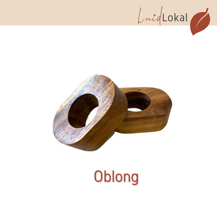 LUID LOKAL NAPKIN RINGS BUCKLE TABLE SETTING HOLIDAYS TABLESCAPE DECORATION ACACIA WOOD RAFFIA