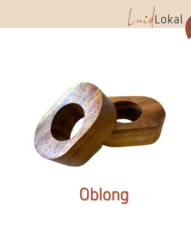 LUID LOKAL NAPKIN RINGS BUCKLE TABLE SETTING HOLIDAYS TABLESCAPE DECORATION ACACIA WOOD RAFFIA