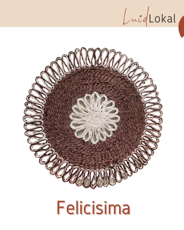 LUID LOKAL PLACEMAT CHARGER BRAIDED WOVEN ROPE NATURAL ABACA
