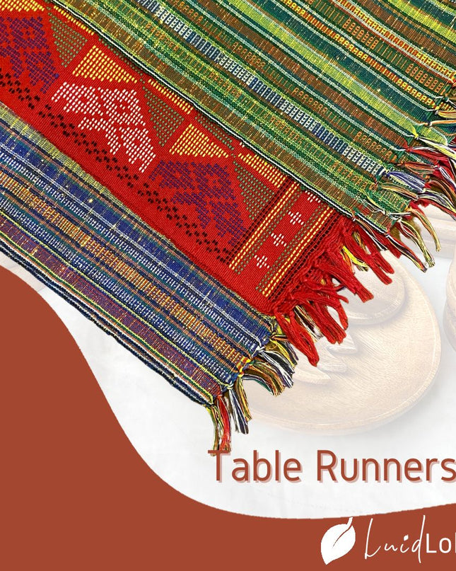 Luid Lokal Handwoven Yakan T'nalak Tennun Traditional Table Runner Abaca Textile