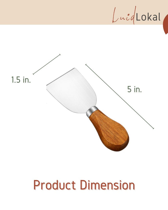 Luid Lokal 4-Piece Cheese Knife Set Butter Spreader Charcuterie Board Accessories Utensils Butter Cheese Jam Wood