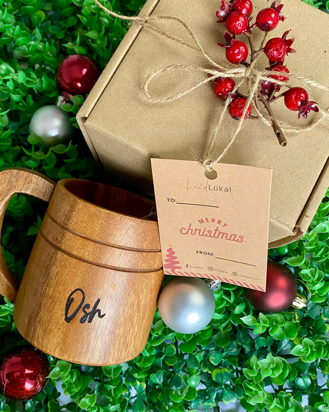 Luid Lokal Coffee Holiday Bundle Mug Dripper Coaster Coffee Grounds Gift Christmas Personalized Acacia Wood