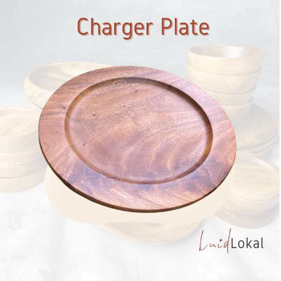 Luid Lokal Plate Holiday Bundle Set Plates Round Plate Charger Plate Tablescape Decoration Christmas Gift Acacia Wood