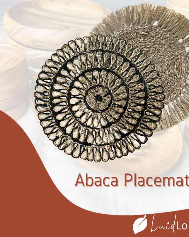 Luid Lokal Placemat Charger Braided Woven Rope Natural Abaca Raffia