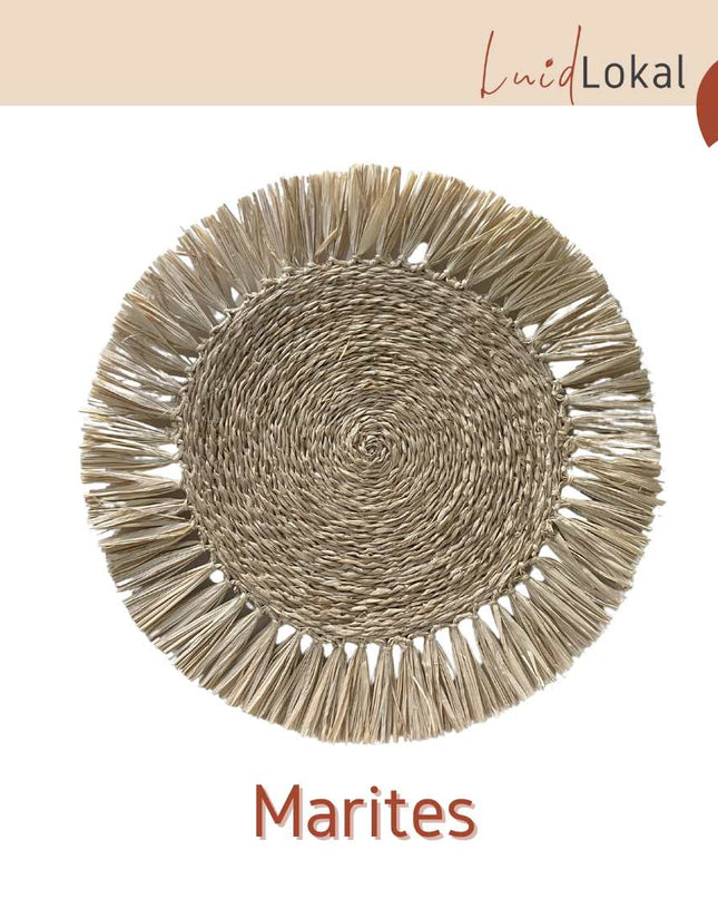 Luid Lokal Placemat Charger Braided Woven Rope Natural Abaca Raffia