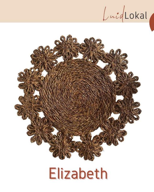 Luid Lokal Placemat Charger Braided Woven Rope Natural Abaca Raffia