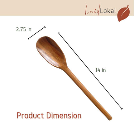 Luid Lokal Long Cooking Spoon Rounded Handle Acacia Wood